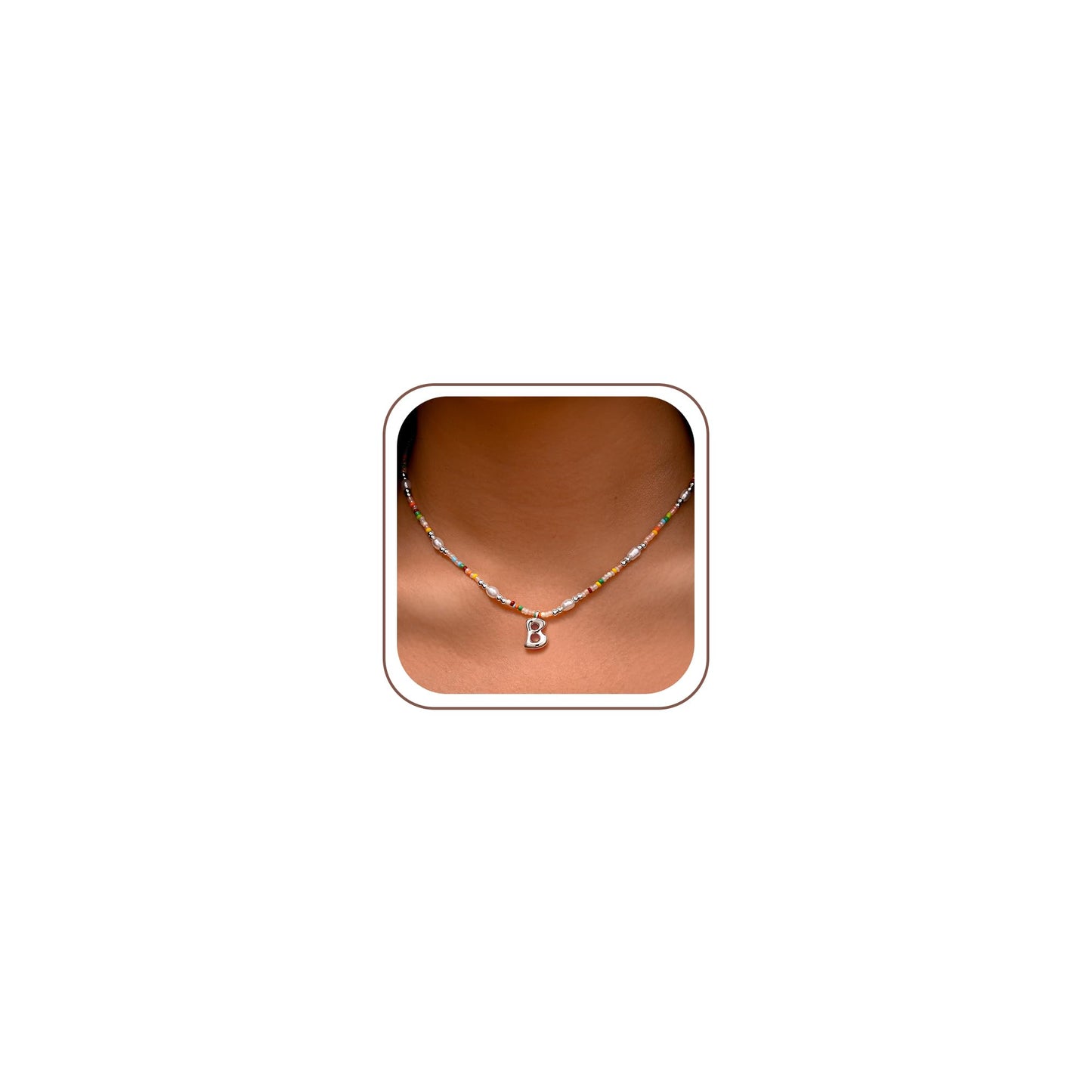 Ritach Initial Necklaces for Women Girls - Letter B Necklace Silver Initial Necklaces for Women Girls Gifts for 7 8 9 10 11 12 13 Year Old Girl Birthday Gifts for Teen Girl Gift Trendy Stuff
