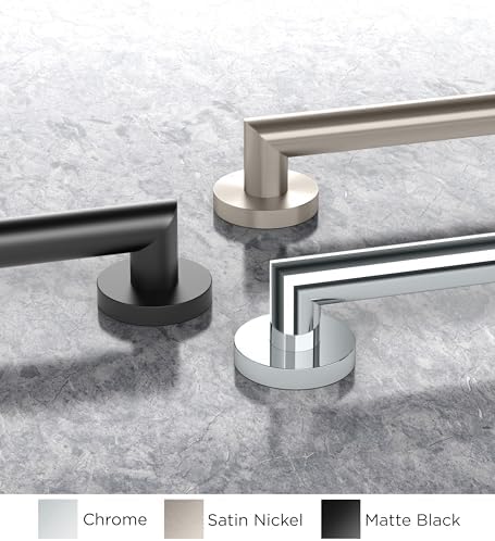 Gatco 968MX Glam 42" L Grab Bar, Matte Black/ADA Compliant Stainless Steel Safety Grab Bar for Bathroom