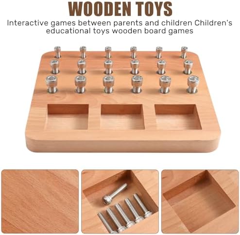 Wooden Peg board for Occupational Therapy with 3 Sizes of Pegs and Holes, Wood Pegboard for Finger Dexterity, Hands Therapy Peg Board to Improve Finger Motor Skills and Hand-Eye Coordination, 18 Holes