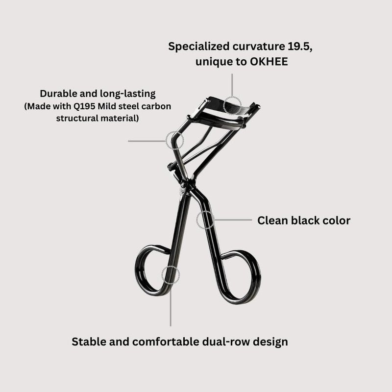 SOO ADOR okhee SO-OK Lash Curler 19.5 – No-Pinch Eyelash Curler with Gentle 19.5 Curve for Precise, Pain-Free Curling – Professional Lash Tool Designed by Korea’s Top Makeup Artist