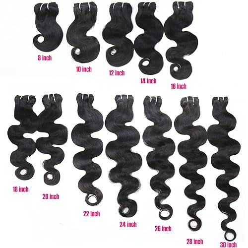 RESACA Body Wave 3 Bundles Human Hair Weave Weft Extentions Bundles for Women 22 24 26 Inch 100% Unprocessed Brazilian Virgin Human Hair (Nature Color Black)