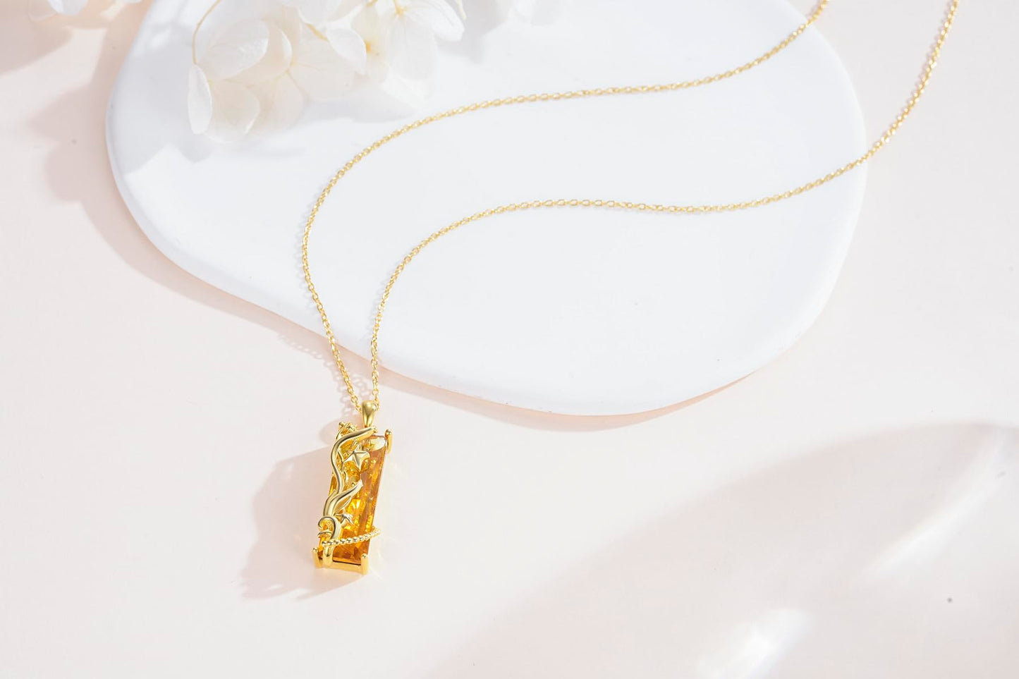 AENEAS Pentagram Necklace 925 Sterling Silver Gold Plated Pentacle Wiccan Citrine Pendant Tetragrammaton Star Jewelry Gifts for Her Wife Women