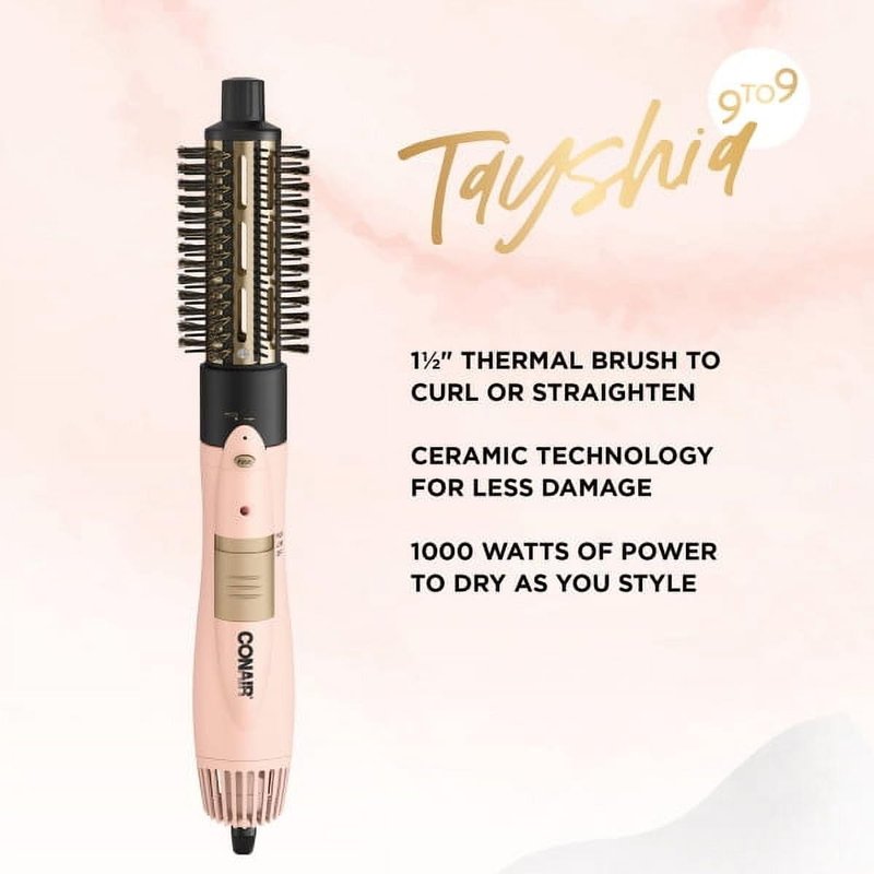 Tayshia by Conair 2-in-1 Double Ceramic Lightweight Hot Air Brush BC171TR