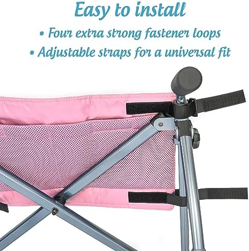 Top Glides 5-Pocket Carry-All Pouch for Stander Folding Walkers (Pink)