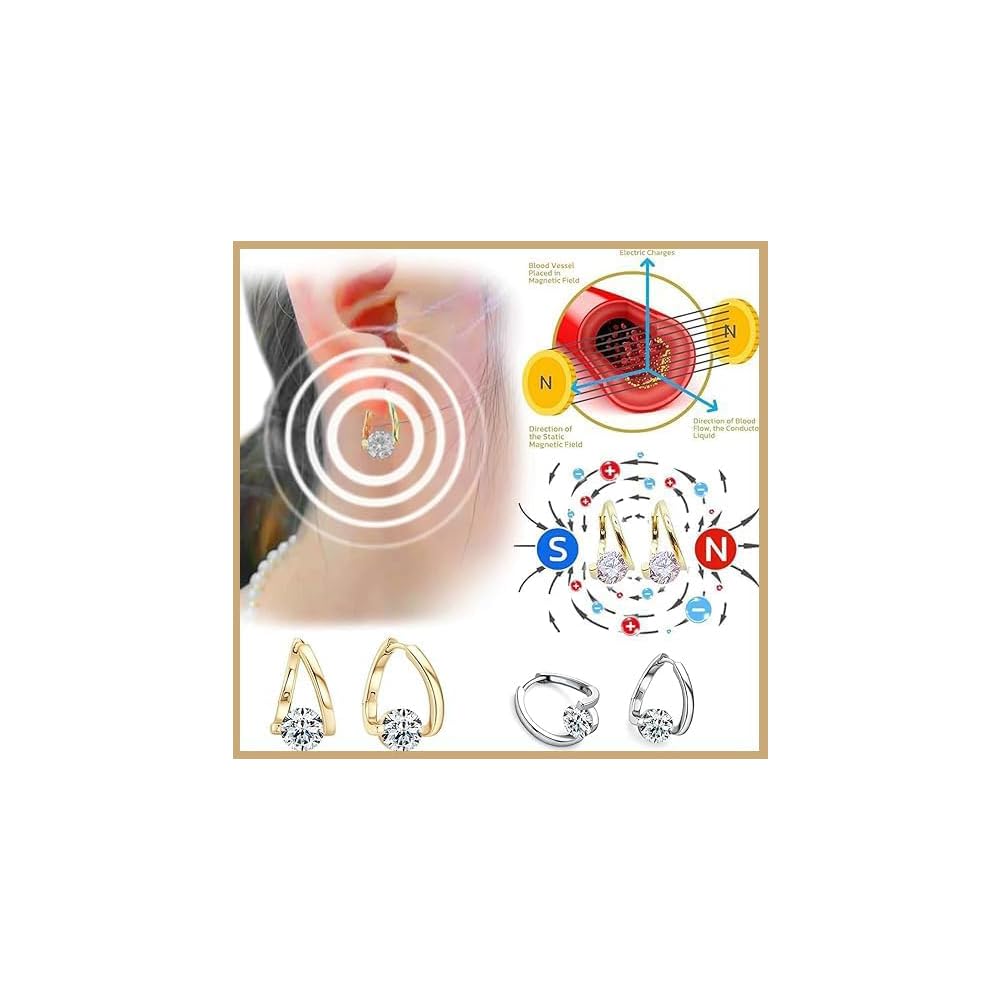 4 Pairs Lymphatic Drainage Slimming Hoop Earrings, Halolux Lymphvity Germanium Earring Acupuncture Therapy Hoop Earrings Fashion Jewelry Gift For Women Men (RW)