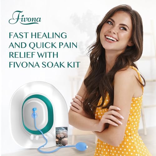 Sitz Bath for Hemorrhoids Soak and Postpartum Care | Toilet Seat | Bartholin Cyst Tub | at Home Soaking Procedures for Man and Detox Vaginal Steaming for Women with Massage Hand Flusher