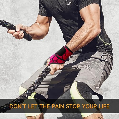 Sport Slim Wrist Wrap - Wrist Brace for Carpal Tunnel Relief, Neoprene-Free Compression Wrist Support for Workout, Adjustable Wrist Guards Fit Right Left Hand (Paradise Pink, 2 Pack)