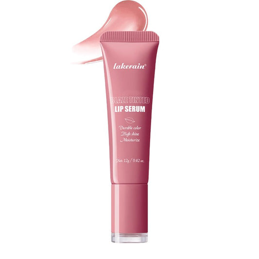 Tinted Lip Serum, High Shine Hydrating Lip Serum with Pluming Polypeptides, Glossy Finish (#3 Peachy Cora)
