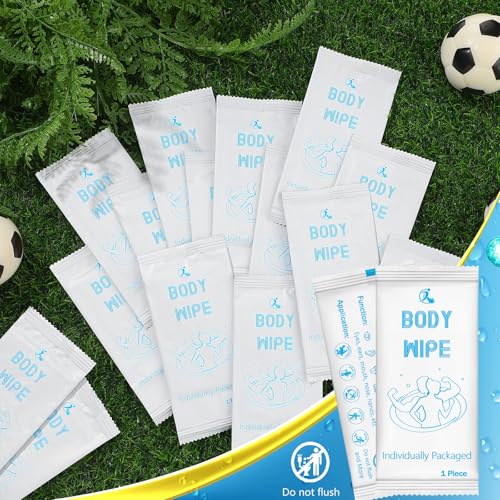 Timgle 200 Pcs Deodorant Body Wipes Individually Wrapped Bath for Adults Face Hand Body Wipes Pearl Pattern Wet Shower with Aloe Bathing Disposable Cleansing for Travel Gym Travel