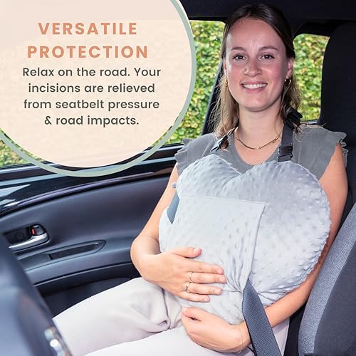 MOYOAMA Open Heart Surgery Pillow for Heart Surgery Recovery Gifts - After Bypass Surgery Must Haves, Gifts for Chest Surgery Recovery, Seatbelt Pillows for Post-Surgery, Shock Absorbing Chest Pillow