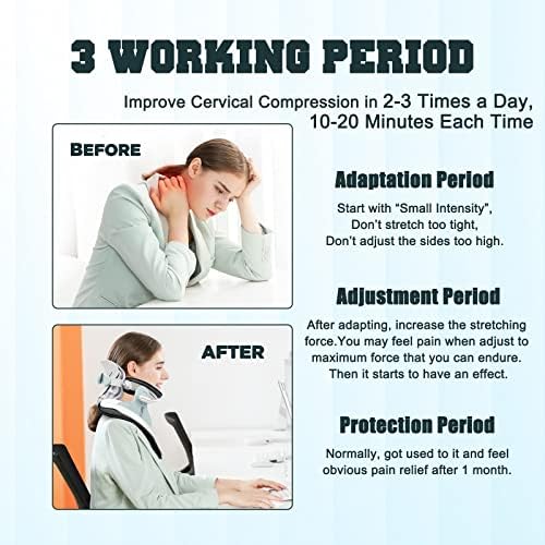 Cervical Neck Traction Device,Electric Air Pump Neck Stretcher Cervical Traction Device,with 3 Power Traction and 8 Airbag Support,Neck Brace which Decompresses the Neck and Relieves