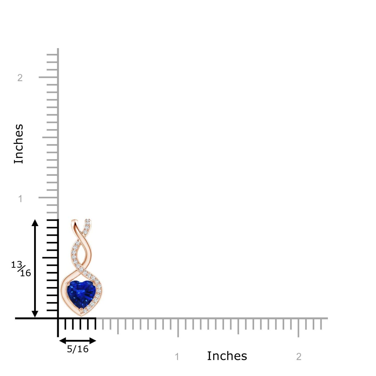 Angara Natural Blue Sapphire Pendant for Women | 0.3 ct Heart Shape Blue Sapphire Diamond Heart Pendant Necklace in Rose Gold | September Birthday, Anniversary, Gemstone Jewelry Gift | AAAA | 4mm