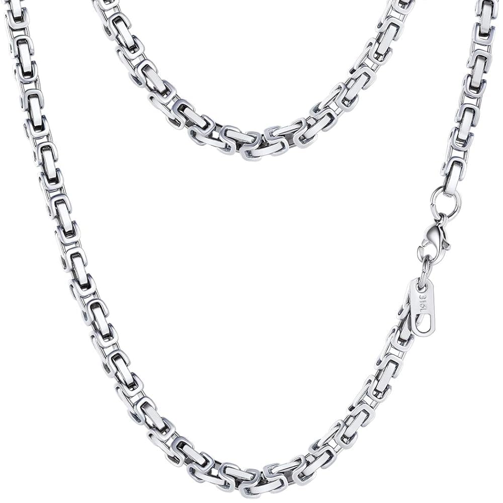 PROSTEEL 4mm Stainless Steel Chain Long Necklace 30 Inch Men Necklaces