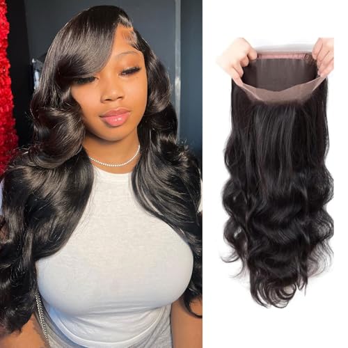 360 HD Frontal Closure Body Wave HD Lace with Baby Hair 100% Virgin Human Hair Lace Frontal Natural Color Natural Black 18 Inch