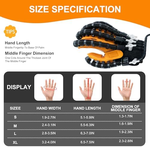 Stroke Hand Rehabilitation Robot Gloves, Strokes Therapy Equipment for Adults, Fingers Strength Training Device for Hemiplegia, Robotic Glove Rehab Stroke Patients (Right M)