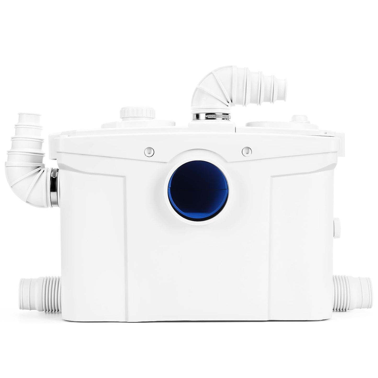 1200W Macerator Pump with PCB Function Toilet Pump Utility Sink Pump Upflush to 39.4FT 2800GPH Macerating Toilet System with 4 Water Inlets 2 Outlets for Toilet Sink Shower Laundry Kitchen Basement