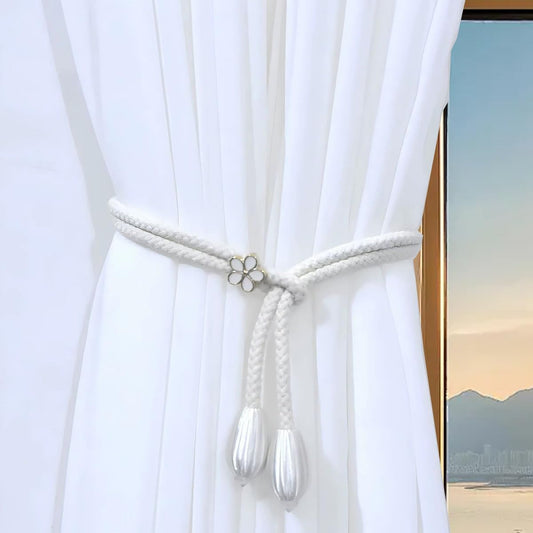 2PCS Classic Decorative Curtain Tiebacks – Easy to Clean and Perfect for Securing Curtains with Grace and Beauty,Stylish and Durable Decorative Accessories for Home (White)