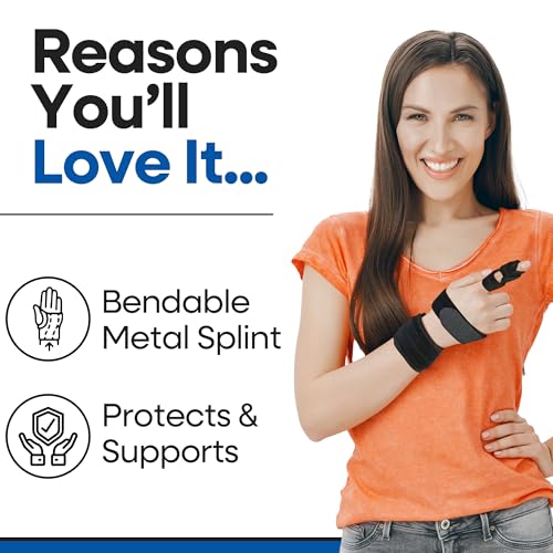 Trigger Finger Splint Middle Finger Brace | Middle Finger Splint For Broken or Fractured Middle Finger, Arthritis, Tendonitis, Tenosyvitis | Mallet Trigger Finger Straightener Immobilizer | LARGE