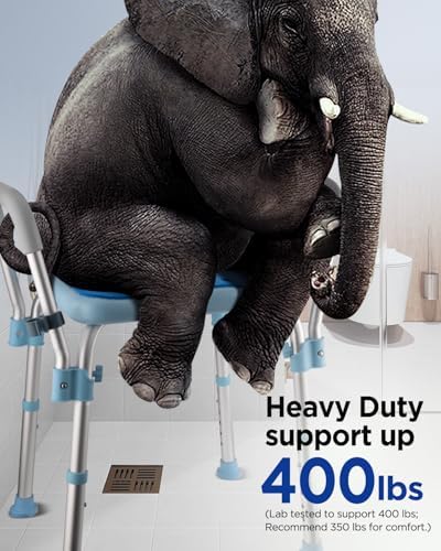 Bath Chair Bench with Arms, Medical Shower Bench Bath Stool Safety Seat for Elderly, Adults, Disabled, Blue Shower Stools