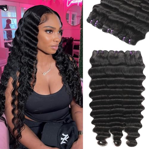Loose Deep Wave Bundles Human Hair (16 18 20 Inch£©Wet and Wavy Bundles 10A Grade Brazilian Hair Bundles Loose Wave Remy Hair Weft Human Hair Natural Color