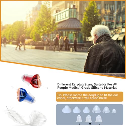 Hearing Amplifier to Aid,Hearing Aids for Seniors Adults Noise-Cancelling,Mini Sound Amplifier, Ear Sound Enhancer, Noise Reduction, Enhanced Speech, Feedback Cancellation(Pair)