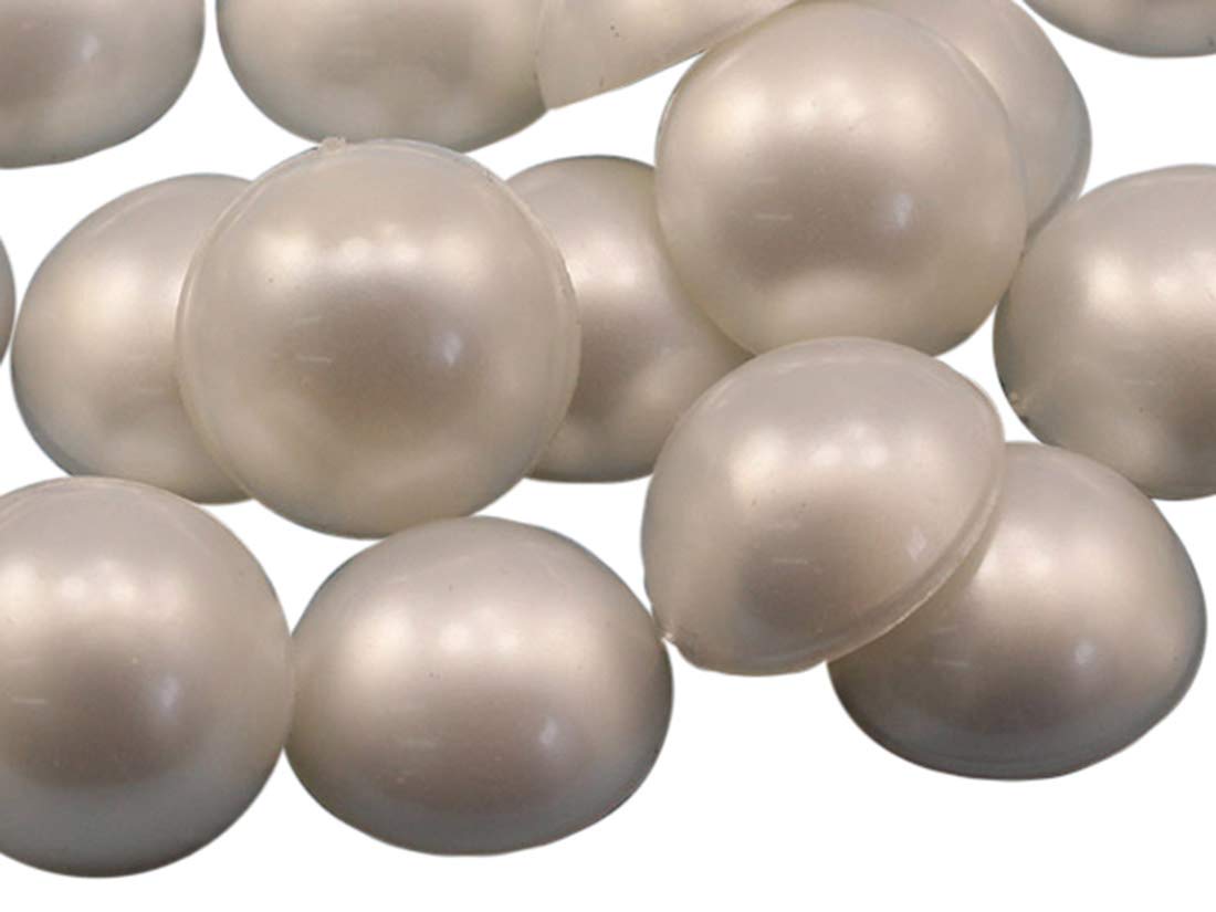Allstarco Pearl Flat Back Acrylic Round Cabochons Plastic Rhinestones Pearl Gems Embellishments for Jewelry, Crafts, Costumes, Card Invitations, Cosplay (5mm - 100 Pcs)