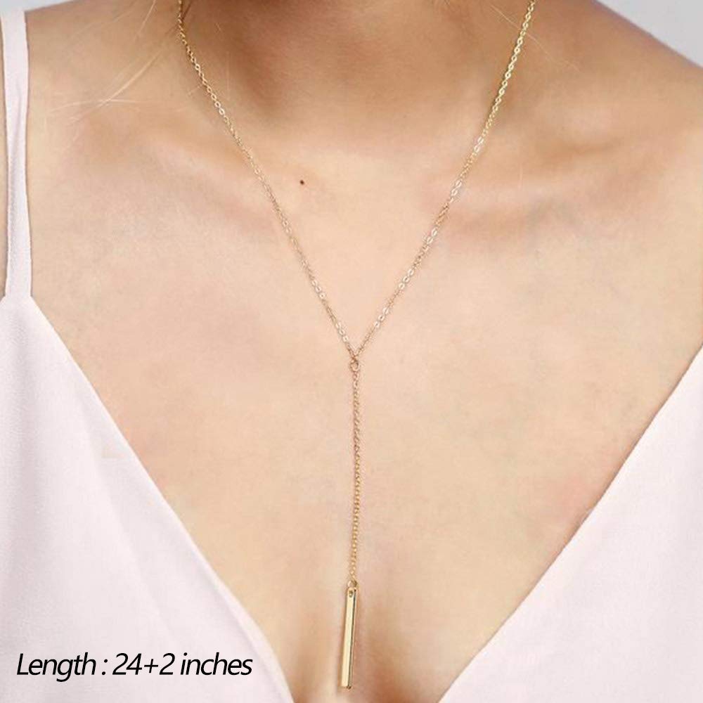 Simulated Pearl Choker Curved Bar Necklace Copper Rod Layered Simple Necklace Adjustable Choker Necklaces for Women Jewelry