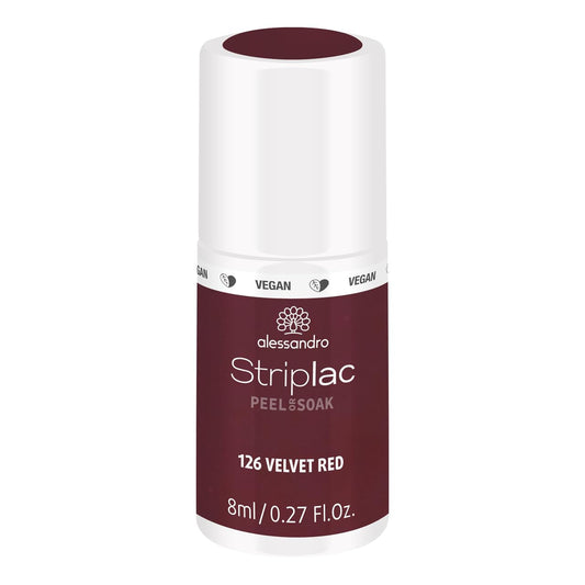 alessandro Striplac Peel or Soak Nail Polish - 126 Velvet Red for Women - 0.27 oz