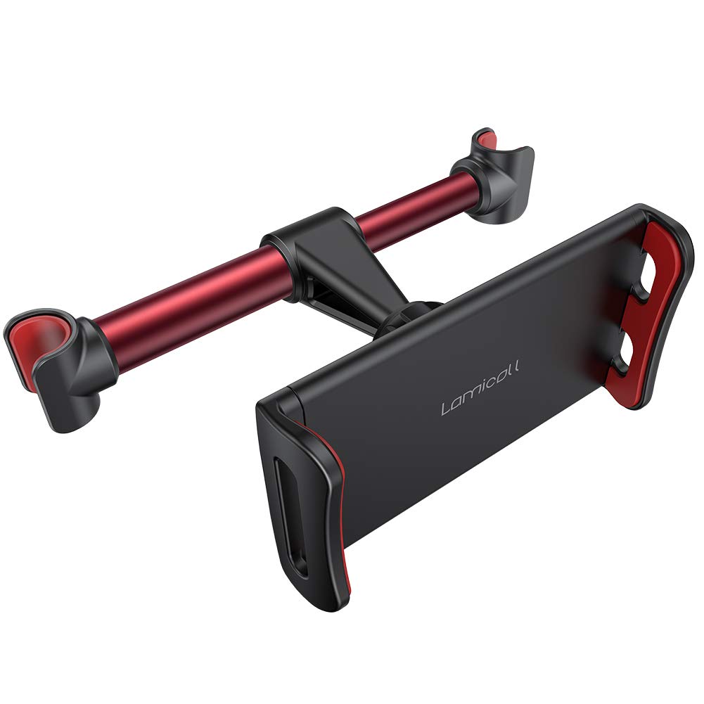 Lamicall Car Headrest Mount, Tablet Headrest Holder - Stand Cradle Compatible with iPad Pro Air Mini, Galaxy Tabs, Other 4.7-10.5" Cellphones and Tablets - Black