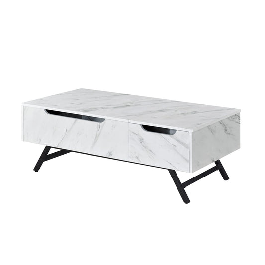 ACME Furniture 1 Drawer Coffee Table in White and Black