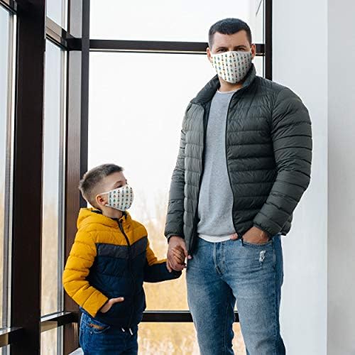 WEDDINGSTAR 3-Ply Adult Washable Cloth Face Mask Reusable and Adjustable with Filter Pocket - Gentleman Robots