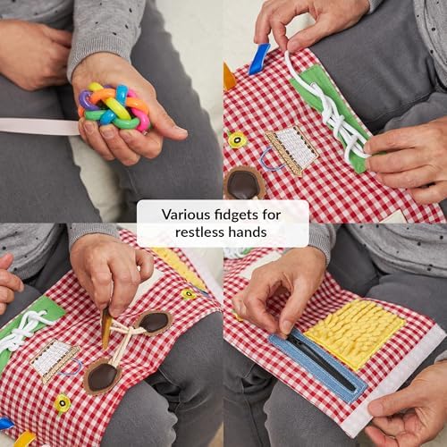 Fidget Muff and Blanket for Elderly | Fidget Blanket for Dementia | Sensory Blanket & Toy | Dementia Products for Elderly | Activities for Alzheimer's or Dementia | ODOXIA Fidget muff (White)