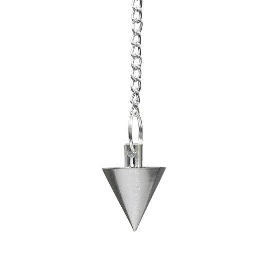 Amazing Gemstone Healing Metal Pendulums for Divination, Silver Small Cone Steel Copper Pendulum High Energy Pendulo de Bronce Pendulos de Mesa MP67