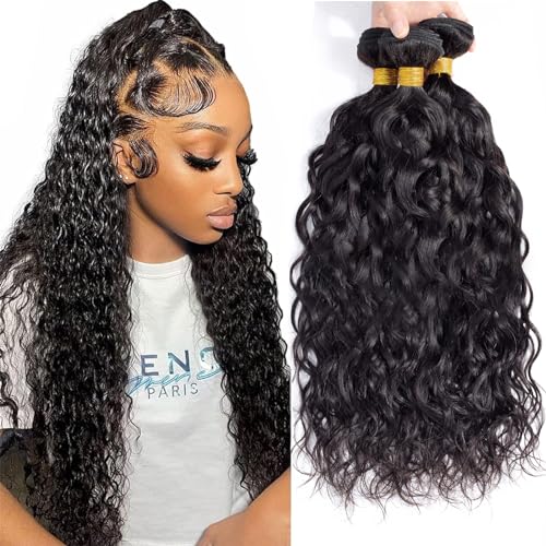 ROYAL IMPRESSION 12A Water Wave 3 Bundles Human Hair 12" 14" 16" 300g 100% Unprocessed Brazilian Virgin Hair Wet and Wavy Human Hair Weave Bundles Natural Color