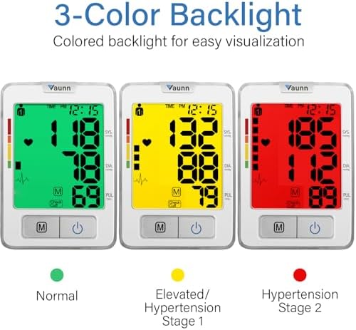 FSA/HSA Eligible, Vaunn Medical Automatic Upper Arm Blood Pressure Monitor, Large Arm Cuff 12.6" - 20.5"