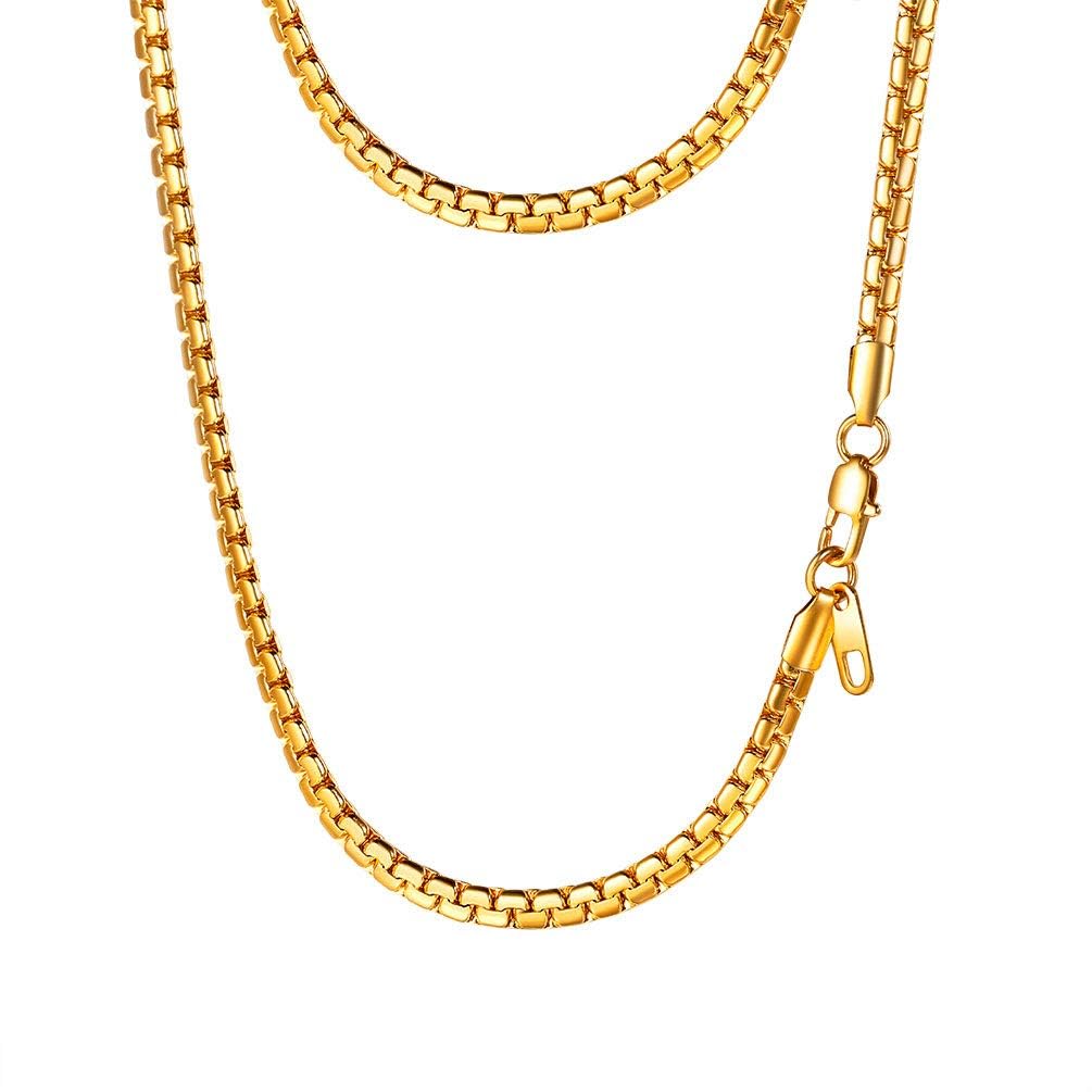 PROSTEEL Hip Hop Chain for Men Necklace Jewelry 18in 4mm Flat Chain Layering Necklaces