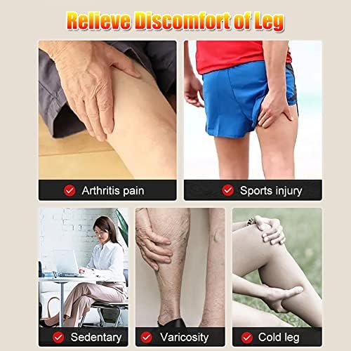 Heated Leg Warmer, Electric Heating Pad for Thigh & Knee & Calf Therapy Heated Knee Brace Calf Warmer for Better Circulation, Pain Relief, Adjustable Size