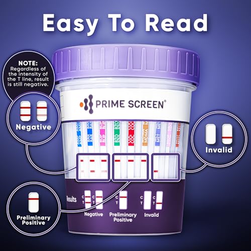 Prime Screen Urine Drug Test Compact Cup 16 Panel Kit (AMP,BAR,BUP,BZO,COC,mAMP,MDMA,MOP/OPI,MTD,OXY,PCP,THC, ETG, FTY, TRA, K2) -CDOA-9165EFTK (5)