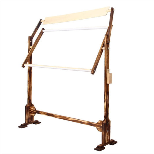 Adjustable Embroidery Hoop Stand Professional Embroidery Stand Cross Stitch Frame Floor Stand Wooden Embroidery Tapestry Hoops Frame Hands-Free Hand Quilting Frame for Cross Stitch Needlework