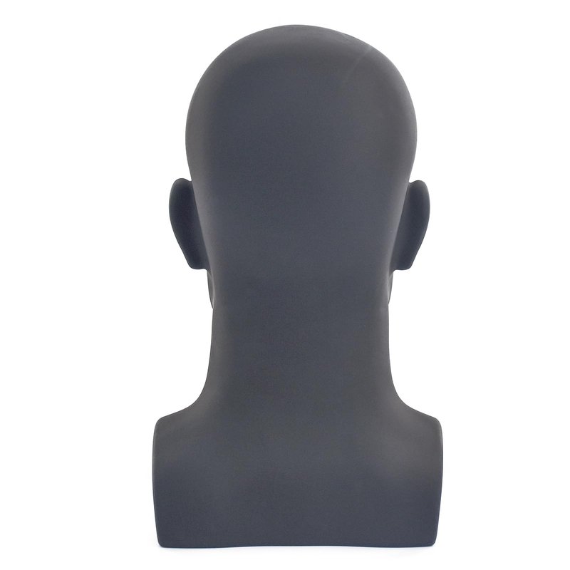 MIAOMANZI PVC Mannequin Head Black Male Manikin Dummy Stand Model Display Hat Scarf Wigs Hair Glasses Hat Beauty Styling Tool (Matte black)