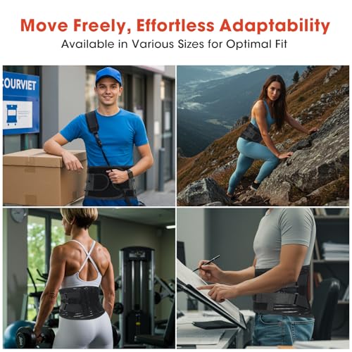 Back Brace for Lower Back Pain Relief,Lumbar Waist Support for women,Lower Back with 3D Lumbar Pad for Work Sports Sciatica, Scoliosis(Black，M)