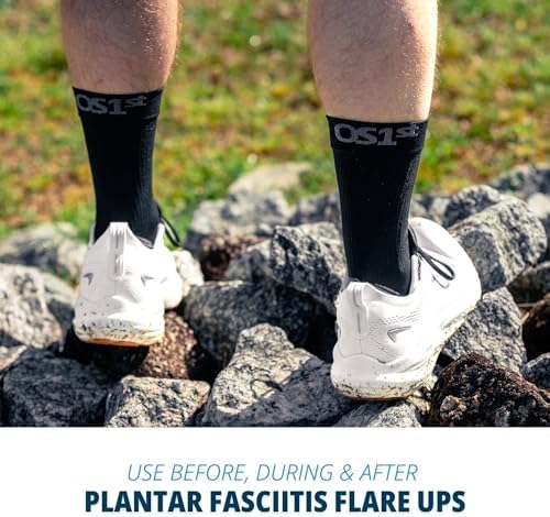 OS1st FS4 Crew length Plantar Fasciitis Socks for relief from heel and arch pain, swelling, and painful plantar fasciitis