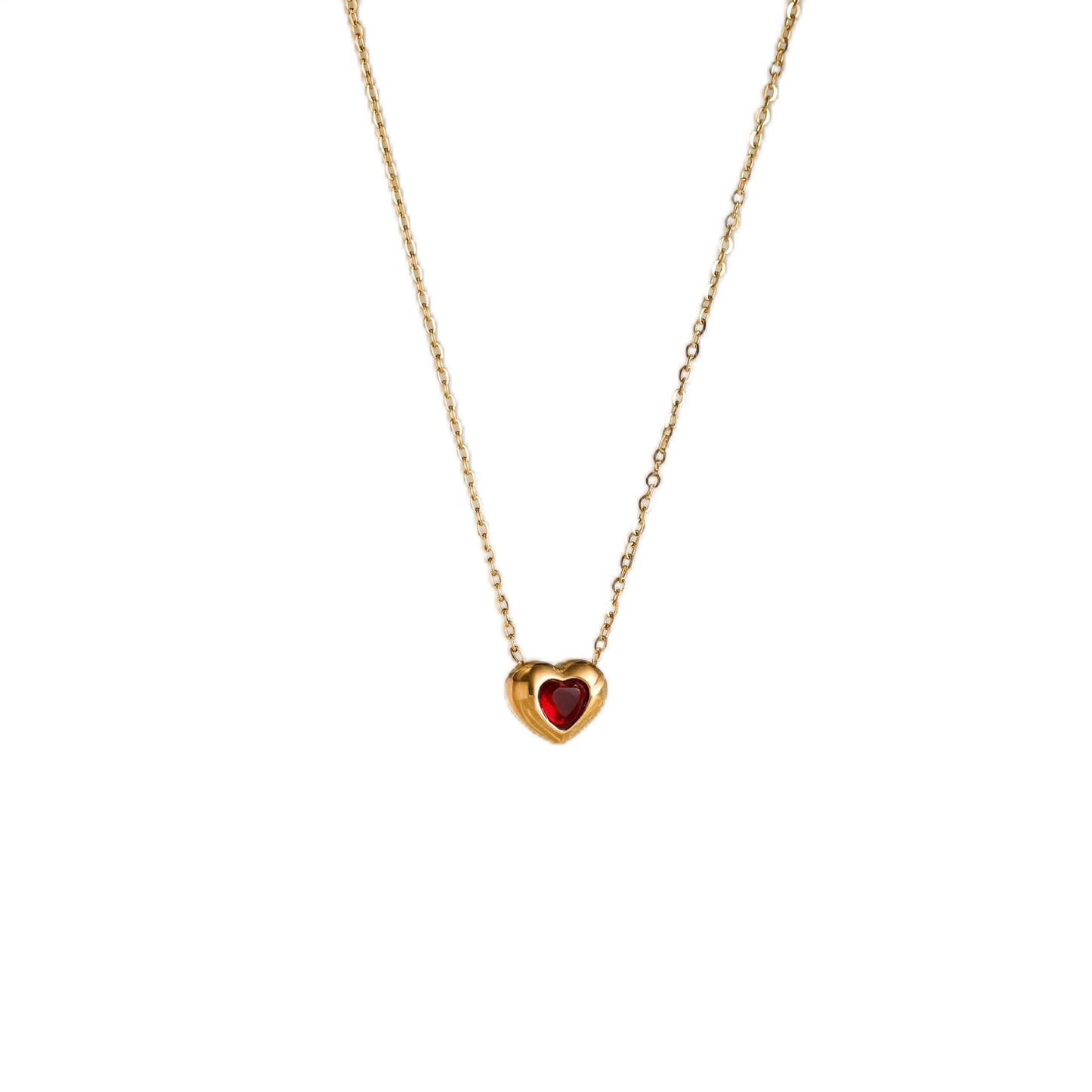 18k Gold Plated Heart Necklace for Women, Adjustable 18-20 Inch Love Heart Pendant Choker, Elegant Gift for Valentine's Day, Anniversary, Birthday for Her, Girlfriend, Wife (Romantic Diamond-accented)