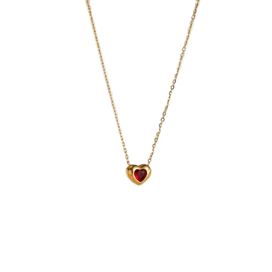18k Gold Plated Heart Necklace for Women, Adjustable 18-20 Inch Love Heart Pendant Choker, Elegant Gift for Valentine's Day, Anniversary, Birthday for Her, Girlfriend, Wife (Romantic Diamond-accented)