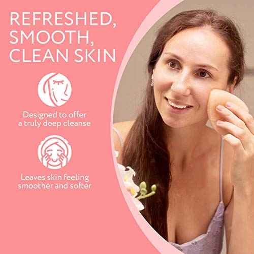 IMPRESA Face Scrubber Exfoliator Sponges - Regular Puff - Natural Medical-Grade Foam - 10 Pack Reusable Exfoliating Pads - Deep Cleanse & Dead Skin Removal - Normal to Oily Skin