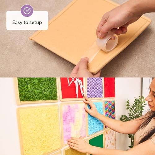 Sensory Wall Panel for Kids | Textured Tiles Sensory | Sensory Wall for Play & Learning | Sensory Mats for Toddlers & Classrooms | Interactive Texture Panels | Sensory Wall 16 Pack
