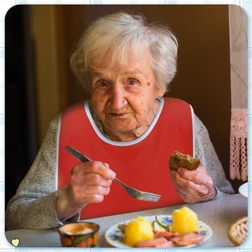 Adult Bibs Washable Clothing Protector for Men Women Adjustable Eating Cloth for Elderly Seniors and Disabled