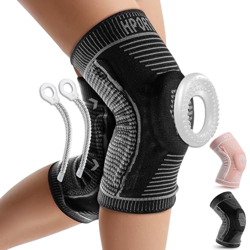 Compression Knee Pads for Women Men Sports 2 Pack Knee Sleeves with Patella Gel Pad & Side Stabilizers, Knee Braces for Knee Support Workout Sports ACL & Arthritis Pain Relief Black(3XL)