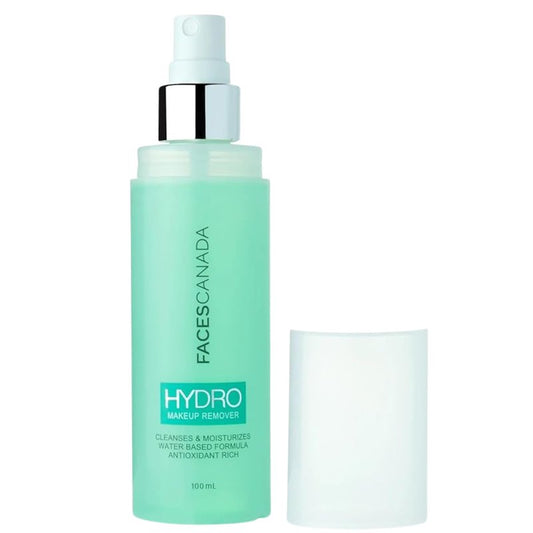 FACESCANADA Hydro Makeup Remover Spray | Cleanses & Moisturizes Skin | Rich in Antioxidants | Gentle Makeup Remover for Face & Eye | 3.38 Fl Oz/100ml
