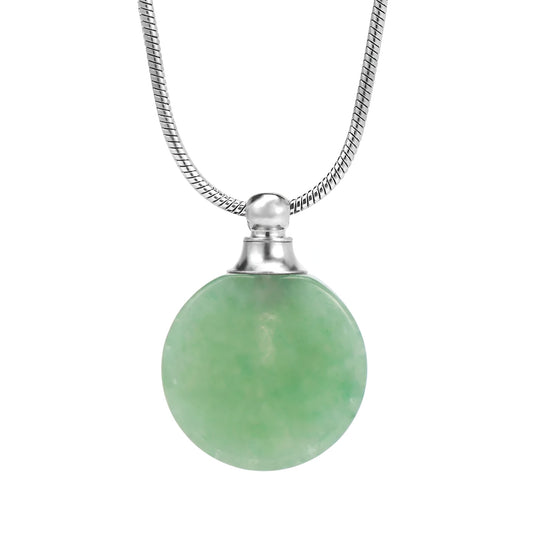 925 Sterling Silver Essential Oil Necklace For Women And Men, 14K Gold Filled Natural Stone Round Perfume Bottle Necklace, Essentials Oil Diffuser Vial Necklace (5 - Essential Oil Necklace)